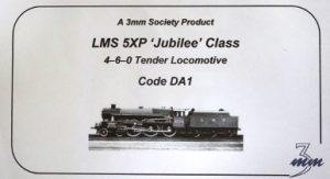DA001 - LMS 5XP Jubilee, Nos. 5552-5742 4,000 gallon tender, etched
