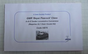 HB076 - GWR 'Beyer Peacock' 0-6-0 Conversion Kit,  Body only – Whitemetal