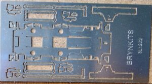 LBG201 - Chassis, 12mm fold up etch with bushes. GWR 14/48/58xx 0-4-2T
