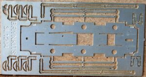 LBG203 - Chassis, 12mm fold up etch with bushes. GWR 54/64/74xx 0-6-0PT
