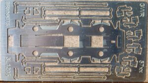 LBG204 - Chassis, 12mm fold up etch with bushes. GWR 57xx/8750 0-6-0PT