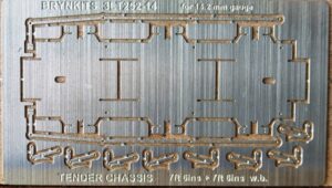 LBG211 - Tender chassis, 7ft 6ins + 7ft 6ins. 12mm fold-up internal chassis, etched