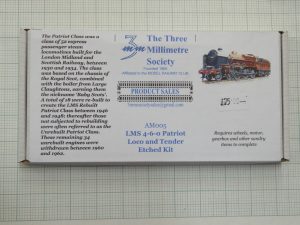 AM005 - LMS Patriot 4-6-0, Resin and etch complete kit. Specify 12mm or 14.2mm  when ordering